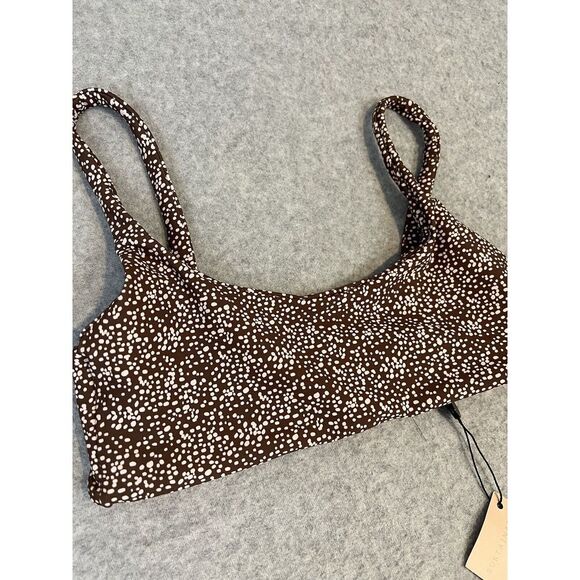 Skatie Brown Spotted Swimwear Bakini Top Women's XS‎ - Picture 2 of 5